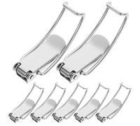 Stainless Steel Spring Toggle Latch Silver 10pcs, Hasp for Box Lid | Latch Hook, Iron Bucket Lids and Toolboxes, Duckbill Buckle Design, Rust Resistant Sturdy Metal