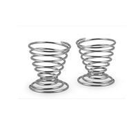 Stainless Steel Spring Wire Tray Boiled Egg Cups Holder Stand Storage,2-Pack .Durability