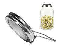 Stainless Steel Sprouting Jar Lids - 86mm Mesh Drain Covers, Food Grade Canning Jar Seed Sprouting Lids For Healthy Sprouts Growing Kit | For Home Kitchen Balcony Desk Countertop Indoor Gardening Broc