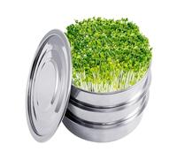 Stainless Steel Sprouting Kit - 7.8" 3-Stackable Mesh Sprouting Trays With Base And Lid, Microgreens Sprouting Tray Kit For The Growth Of Mung Bean, Alfalfa, Wheat Grass