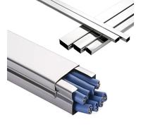 Stainless Steel Square Cable Trunking Channel, Industrial Grade Electrical Wire Duct, Wall Mount Cables Cover for Residential Wiring Projects(5pcs,3.15x1.57in (80x40mm))