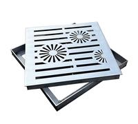 Stainless Steel Square Channel Drain Grate, Septic Tank Covers Decorative for Yard Garage Farm Patio Sidewalk, Manhole Cover 8'' X 8'' to 24'' X 24''(40x40x3cm/16x16x1.2in)