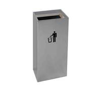 Stainless Steel Square Column Trash Can for Outdoor Parks and Malls | Stainless steel square column trash can designed for outdoor parks and malls, offering a Generic and stylish waste solution.