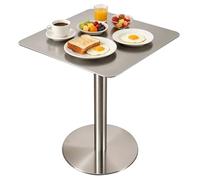 Stainless Steel Square Dining Table,Tall Bar Table High Top Table,Kitchen Breakfast Desk for Cocktail Bar Pub Coffee Tea Home,Available in 15.75-Inch Top,29.13-Inch Height Sizes(60x60x105cm)