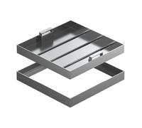 Stainless Steel Square Drain Cover 80x80cm, Sunken Design with Handle, Perfect for Patios, Public Squares, and Shopping Malls(27.5 in)