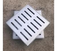 Stainless Steel Square Drain Cover with Frame, Metal Grid Channel Grate for Garden Drainage, Patio Drainage Solution