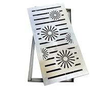 Stainless Steel Square Drain Grate Manhole Cover with Base for Streets Driveways Kitchens Parking Lots - 30x50cm/12x20in HeavyDuty RustResistant Resistent Design