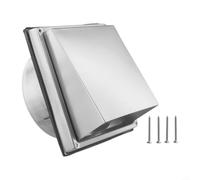 Stainless Steel Square Extractor Fan Vent Cover With Sealing Ring | 304 Stainless Steel, Anti-bird Mesh, Quiet Louver Design, Includes Screws & Sealing Ring, For Dryer Bathroom Kitchen Outdoor