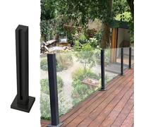 Stainless Steel Square Glass Balustrade Fence System, Durable 304 Stainless Steel Construction for Balcony, Garden, Deck, and Patio Safety
