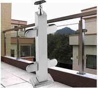 Stainless Steel Square Glass Railing System for Balcony - 270° Swivel Connector, Clip-On Glass Balustrade for All il Types, Perfect for Modern Spaces
