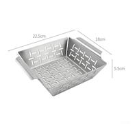 Stainless Steel Square Grill Basket for Vegetables, Shrimp & Small Foods - Nonstick BBQ Grilling Tool with Vented Design, Dishwasher Safe - 35 x(Small)