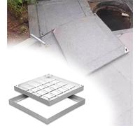 Stainless Steel Square Manhole Cover 30/35/90 cm, Hidden Inspection Cover for Lawn/Commercial Areas, 5cm/2in Thickness, Dimensions L 70cm x W 60cm, & Stylish