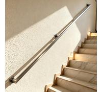 Stainless Steel Square Pipe Handrails, 1m/2.8m/3m/3.5m/4m/4.2m Silver Wall Mount Banister for Stairs Indoor Outdoor Steps, Non-Slip Safety Sturdy Grab Bars(15ft/4.5m)