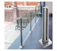 Stainless Steel Square Railing Kit for Outdoor Use, 900/800/700mm System, 120cm Grey Framed Panel, Perfect for Stair and Terrace Safety.