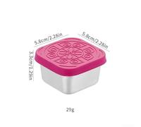 Stainless Steel Square Sauce Cup with Silicone Lid, Dishwasher Safe Dip Dish for Dips, Sauces & Condiments - Modern Minimalist Design, 12 x 7 x 7 cm(Red)