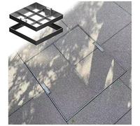 Stainless Steel Square Septic Tank CoverFlush Manhole Lid with Retractable Handles Inspection Chamber Well Cover for Gardens & School Paths (67 x 67 cm)