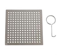 Stainless Steel Square Shower Drain Cover with Hair Catcher and Anti-Slip Design, Floor Drain Strainer Filter Stopper for Bathroom or Kitchen Sinks, Fits 8.2cm 9.4cm Holes(9.4cm)