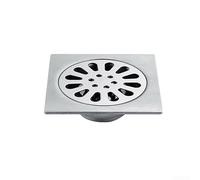 Stainless Steel Square Shower Floor Drain 4 Inch with Removable Cover Grid Pattern for Bathroom Kitchen Easy Clean 3.9x3.9 in