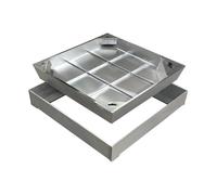 Stainless Steel Square t Cover Frame Heavy-Duty Invisible Design Decorative for Driveway Patio Walkway (800 x 800 mm / 31.5 x 31.5 inches)