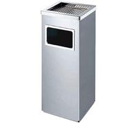 Stainless Steel Square Trash Can with Ashtray - Durable Waste Bin for Hotel Lobby, Office, Kitchen, Outdoor Use - Stylish Yellow Design for Modern Spaces
