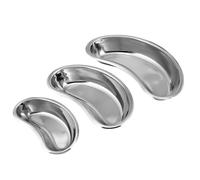 Stainless Steel SS 304 Kidney Tray 3 Pack Dishes Reusable Metal Basin Holloware Emesis Basin (15 cm/20 cm/25 cm)