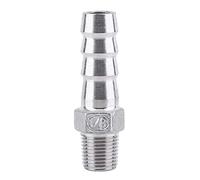 Stainless Steel SS304 Male Thread Pipe Fitting Barb Hose Tail Connector BSP 1/8"~3/4" for Chemical, Water Heating, Mechanical Piping(1 Point=1/8 * 10mm)