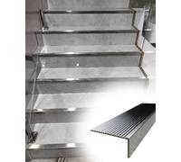 Stainless Steel Stair Edge Protector Non-Slip Nose Mold for Concrete Wood or Rubber Steps - Indoor/Outdoor Safety Solution for Enhanced Traction and Durability
