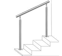 Stainless Steel Stair Hand Rail for Exterior Steps, Adjustable Angle Silver Metal Stair Railing, Safety Non-Slip Transitional Handrail Guardrail with Installation Kit (Color : Height 85cm,