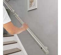 Stainless Steel Stair Handrail 14.5m Adjustable Antislip Grip Safety Support for Stairs Complete Installation Set Max Weight 200kg WallMounted Railing