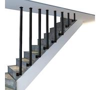 Stainless Steel Stair il Wall-Mounted Safety Grab Bar Black Non-Slip Support for Home Decor 30-150 cm Industrial Style L-Type Railing for Stairs
