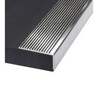 Stainless Steel Stair Nosing Edge Trim - L-Shaped Floor Transition Strip for Concrete, Cement, and Tile Steps, Non-slip and Cuttable Design