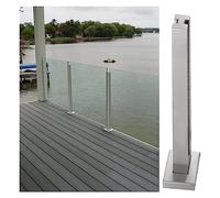 Stainless Steel Stair Railing Kit Indoor/Outdoor Adjustable Banister with Clamp for Glass Panels Modern Square Post Design Durable & Stylish Safety Solution