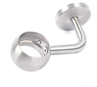 Stainless Steel Staircase Handrail Round Brackets for Support Diameter Pipes 38mm/42mm/50mm Tube Polished Chrome Finish Concealed Fixings Grub Screw Mounting(38mm)