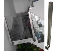 Stainless Steel Staircase il Post Clamp Kit, Glass Side Mount Railing Bracket for Outdoor Steps, Left End Post - 90cm/35.4in, Durable & Stylish Design