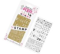 Stainless Steel Stamp Plate with 12 Gold Floral Patterns for Salon & Home Manicure Designs Nails Stamping Tool