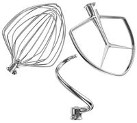 Stainless Steel Stand Mixer Attachments 3-Piece (7QT Flat Beater, 7QT Dough Hook, 7QT 6-Wire Whip Attachment) for KitchenAid Lift Stand Mixer and 7 Quart Bowl, Dishwasher Safe
