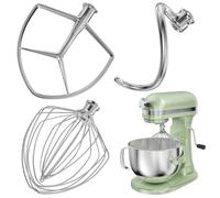 Stainless Steel Stand Mixer Attachments 3-Piece for KitchenAid 7Qt | 6-Wire Whisk Included, Flat Beater Included, Dough Hook Included, Tilt Head Compatible