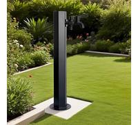 Stainless Steel Standing Water Tap Freestanding Outdoor Hydration Source with Mounting Accessories Black Hexagonal Yard Hydrant for Backyard and Farm Irrigation(Single-spout Faucet Height: 60cm)