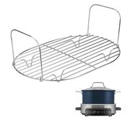 Stainless Steel Steam and Roasting Rack for Ninja Foodi PossibleCooker, Muti Purpose Round Steaming Rack Compatible with Ninja Foodi 8L MC1101UK Series with Silicone Protected Feet Handles