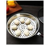 Stainless Steel Steamer Basket 30-36cm, 316 Grade Dense Hole Steaming Rack For Wok Dumplings Vegetables Fish, Thickened Tray(32cm)