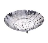 Stainless Steel Steamer Basket Folding Expandable, Vegetable Steamer for Pot, Steaming Food Drain Holes, Dishwasher Safe Kitchen Accessory - Fits 8-9 Inch Pots (M 25.5cm/10.04in Diameter))