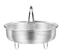 Stainless Steel Steamer Basket for Rice Cooker with Dense Holes 14-24cm Multi-Size Set Compatible with Electric Pots Tiered Stacking Detachable Handle for Healthy Low-Sugar Meals(Medium)