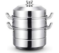Stainless Steel Steamer - Extra Large Three-Layer Design for Household and Commercial Use - 40CM