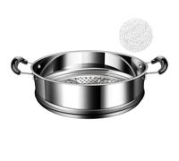 Stainless Steel Steamer Insert 20cm/24cm, 316 Stainless Steel Steamer Basket with Heat-Resistant Handles for Dim Sum Dumplings Bun
