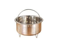 Stainless Steel Steamer Stainless Steel Pressure Cooker Steaming Kitchen Rice Food Steamer Grid Drain Basket With Silicone Handle Cooking Tool(13.8cm)