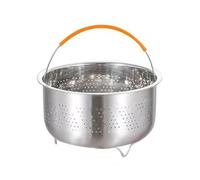 Stainless Steel Steamer Stainless Steel Steamer Basket in Stant Pot Accessories for Instant Cooker With Silicone Handle Pressure Cooker Rice Pot(21.5cm short)