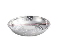 Stainless Steel Steamer Stainless Steel Veggie Steamecolander Plate Round Hole Tray Deep Pallet Rice Steamer Insert for Saucepan(39.2 x H5.6cm)