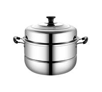 Stainless Steel Steamer Thickened Steamer Two-layer Three-layer Double-grate for Kitchen Use(Second floor,30cm)