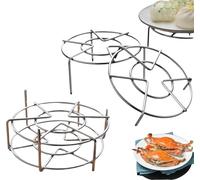 Stainless Steel Steaming Rack Round Steam Rack for Instant Pot Accessories Round Steaming Rack Cooking Rack Tall Cooking Gift Easy to Store on Kitchen Hooks for Cooking Roasting Baking Grate (5PCS)