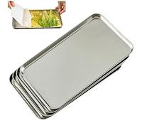 Stainless Steel Steaming Tray Chinese Rice Noodle Rolls Dish Metal Pan Food Tray for Baking Cooking